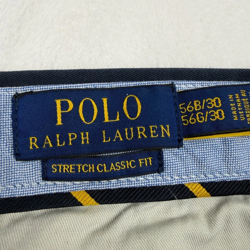 Polo Ralph Lauren Mens Stretch Classic Fit Chino Pants Navy Blue 56x30 2321